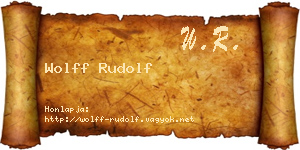 Wolff Rudolf névjegykártya